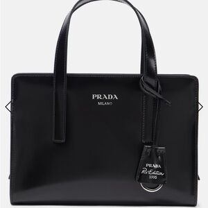Prada Black Leather Shoulder Bag Re-edition 1995